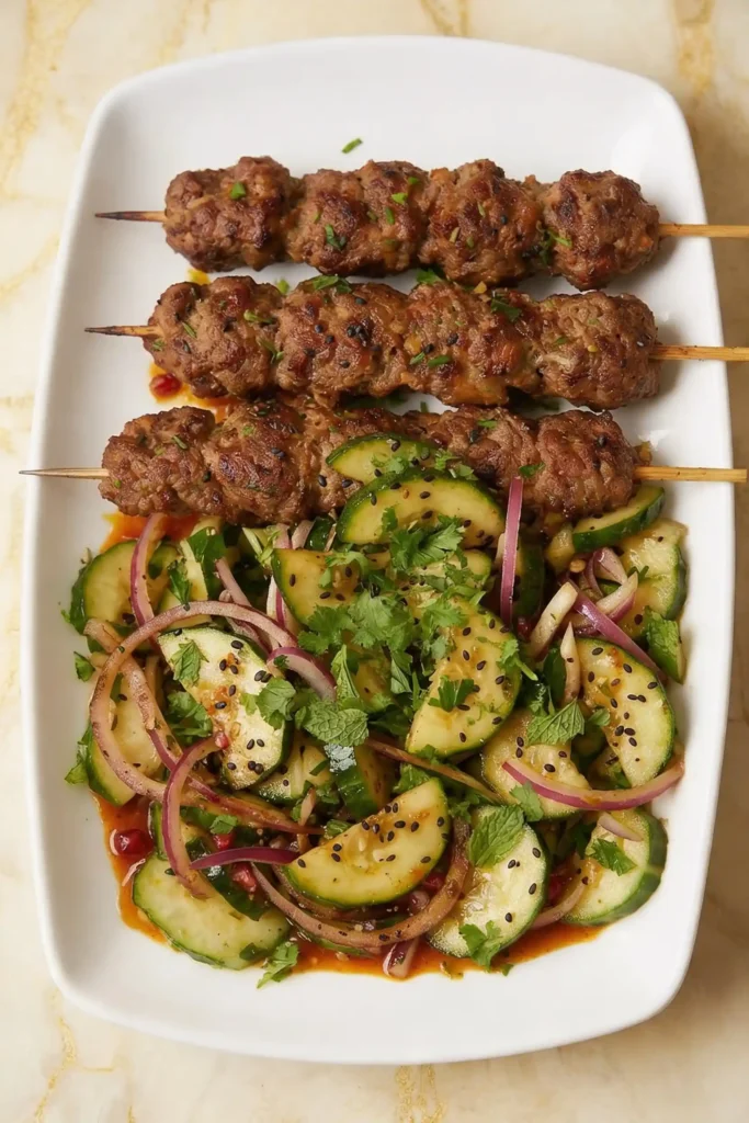 Harissa Cucumber Onion Salad