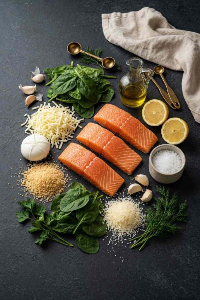 Salmon with Spinach and Mozzarella