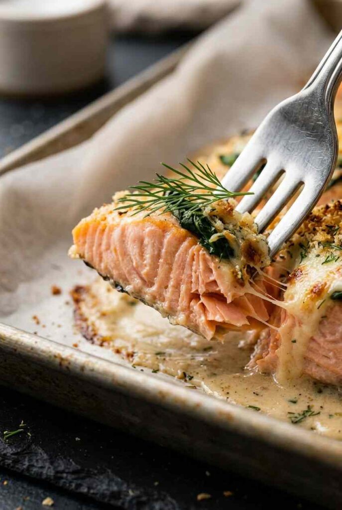 Salmon with Spinach and Mozzarella