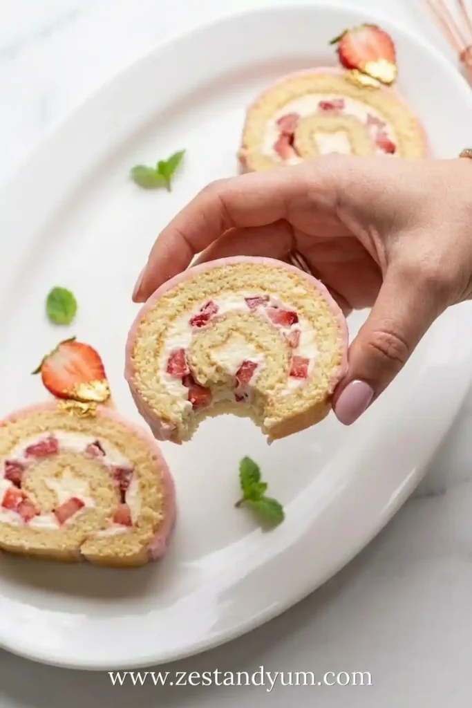 Strawberry Cream Roll Cake