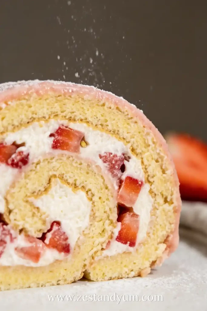 Strawberry Cream Roll Cake