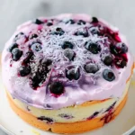Vegan Lemon Blueberry Lavender Cake