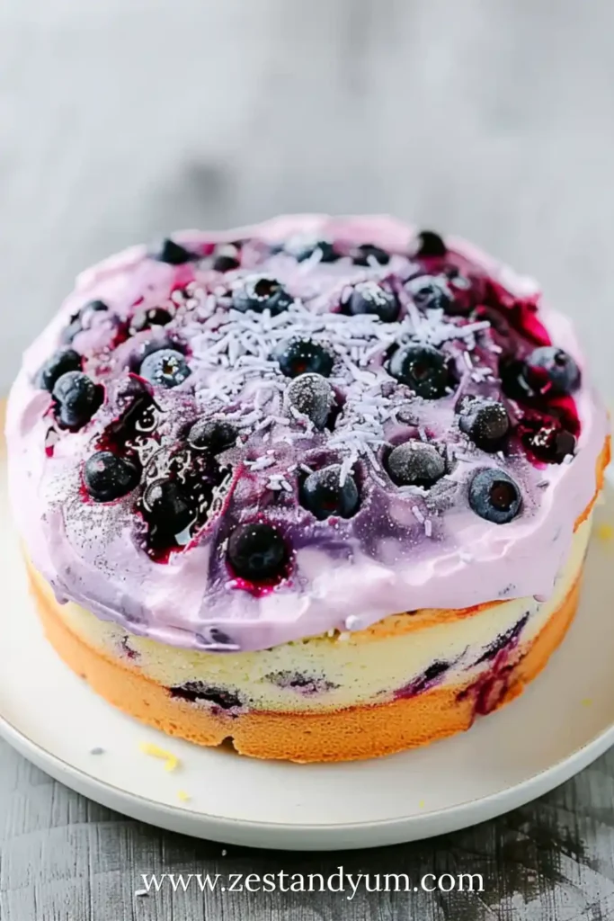 Vegan Lemon Blueberry Lavender Cake