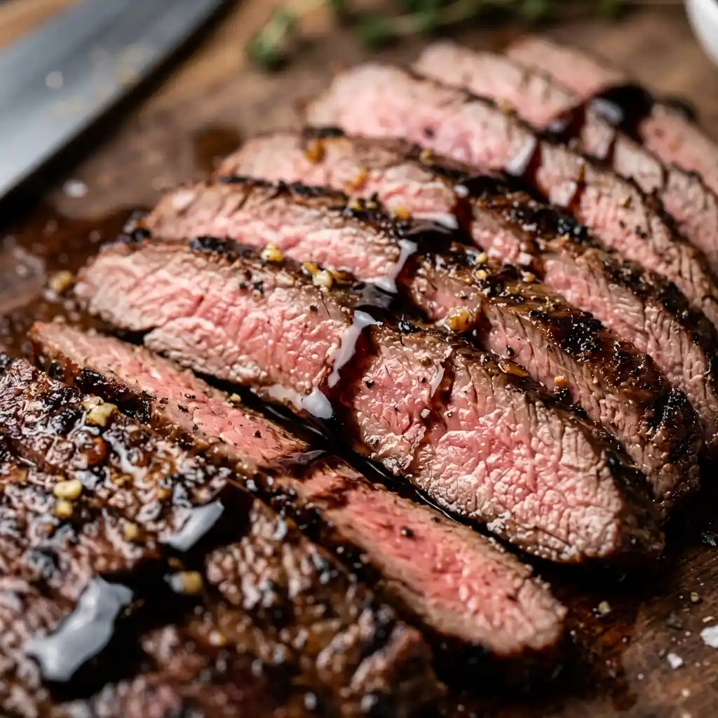 Grilled flank steak with glaze 1