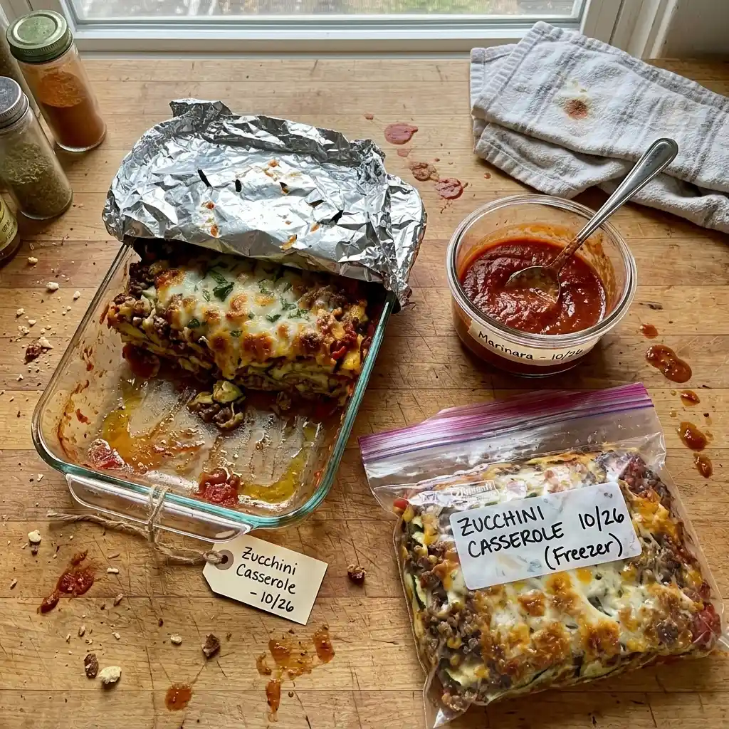 Storage, Reheating, and Make Ahead Instructions for Zucchini Pizza Casserole